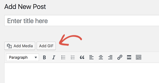 Agregar el botón GIF en el editor de publicaciones de WordPress 