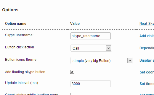 Configuración de estado de Skype ordenada 