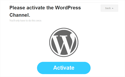 Activar WordPress como canal en IFTTT 