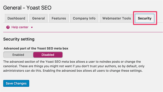 Yoast SEO - Seguridad 