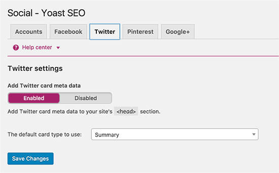 Agregar tarjetas de Twitter a WordPress usando WordPress SEO por Yoast 