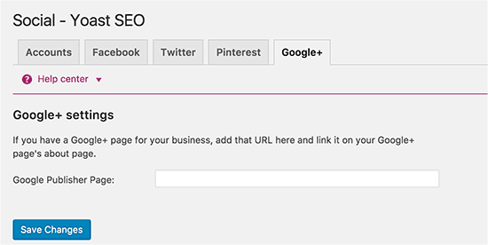 Yoast WordPress SEO - Configuración de Google Plus 