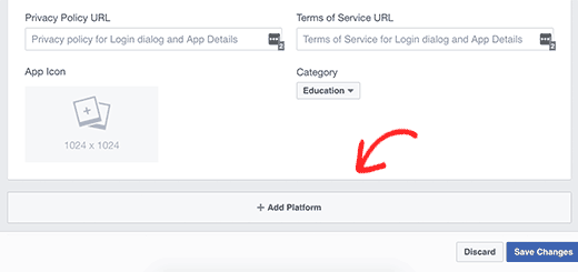 Agrega plataforma a tu aplicación de Facebook 