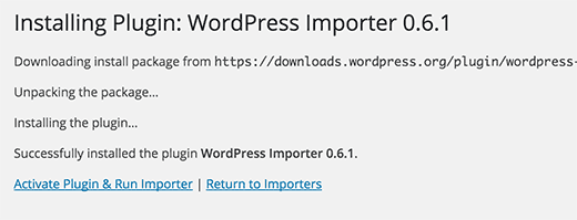 Ejecutar el plugin importador de WordPress 