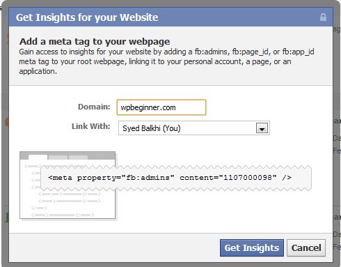 Información de Facebook para la configuración de su sitio 