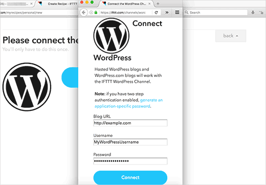 Conectando su sitio de WordPress a IFTTT 