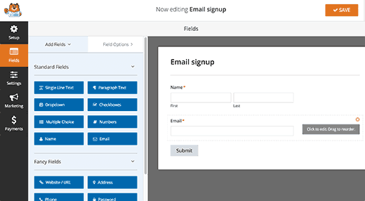 Editar un formulario en WPForms 